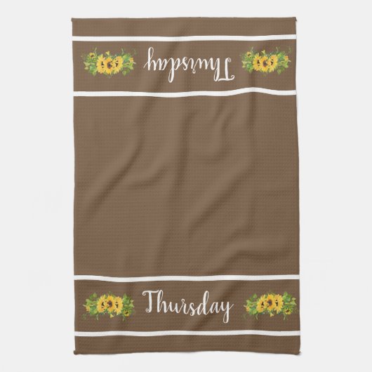 Donderdag van de week Zonnebloem Keukenhanddoek (Verticaal)