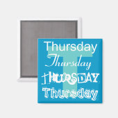 Donderdag Werkdag van de week Magneet Elke kleur (Voorkant / Achterkant)