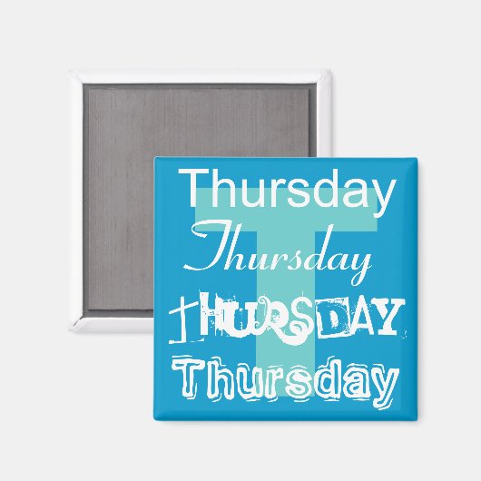 Donderdag Werkdag van de week Magneet Elke kleur (Voorkant / Achterkant)