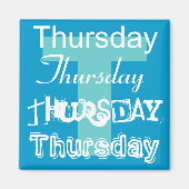 Donderdag Werkdag van de week Magneet Elke kleur (Voorkant)