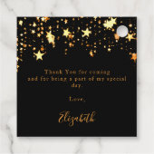 Donderdag zwarte gouden sterren modern bedankt bedankjes labels (Achterkant)