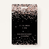 Donderdag zwarte roos goudbolle glitter vip badge (Achterkant)