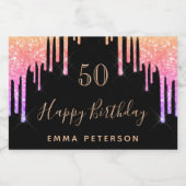 Donderdag zwarte roze glitterspargel sparkling wijnetiket (Enkel label)