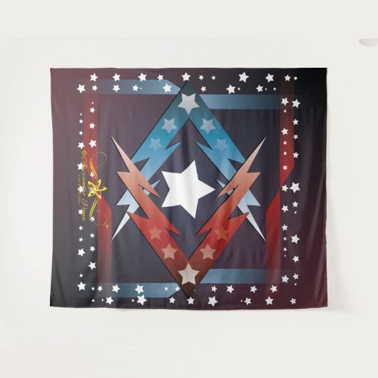 Donderende sterren wandkleed (Voorkant (horizontaal))