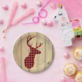 Donderkop met Antlers - Red Pset Rustic Papieren Bordje (Feest)