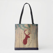 Donderkop met Antlers - Red Pset Rustic Tote Bag (Voorkant)