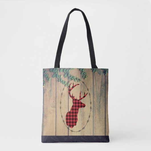 Donderkop met Antlers - Red Pset Rustic Tote Bag (Voorkant)