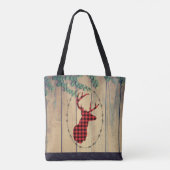 Donderkop met Antlers - Red Pset Rustic Tote Bag (Achterkant)