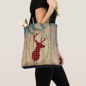 Donderkop met Antlers - Red Pset Rustic Tote Bag (Dichtbij)