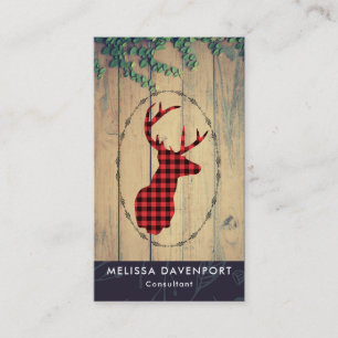 Donderkop met Antlers - Red Pset Rustic Visitekaartje