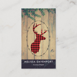 Donderkop met Antlers - Red Pset Rustic Visitekaartje