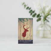 Donderkop met Antlers - Red Pset Rustic Visitekaartje (Staand voorkant)