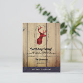 Donderkop met Antlers - Rustige Ronde Rustic Birth Briefkaart (Staand voorkant)