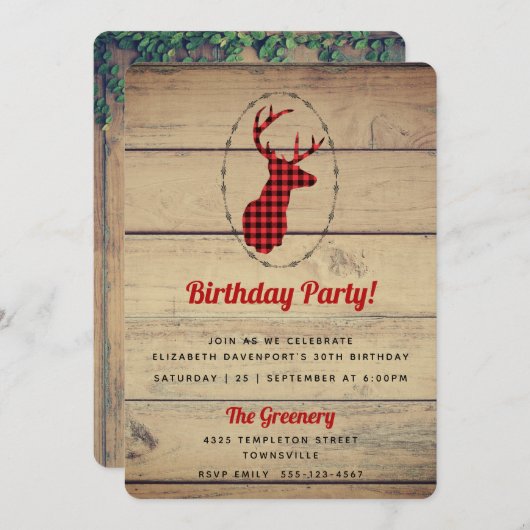 Donderkop met Antlers - Rustige Ronde Rustic Birth Kaart (Voorkant / Achterkant)