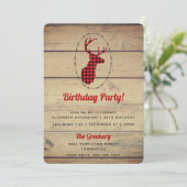 Donderkop met Antlers - Rustige Ronde Rustic Birth Kaart (Staand voorkant)