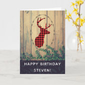 Donderkop met Antlers - Rustige Ronde Rustic Birth Kaart (Gele Bloem)