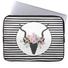 Donderkop silhouet met rozen laptop sleeve