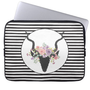 Donderkop silhouet met rozen laptop sleeve