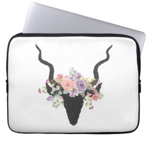 Donderkop silhouet met rozen laptop sleeve
