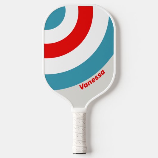 Dondervogel Cirkel Streep met Naam Pickleball Paddle (Voorkant)
