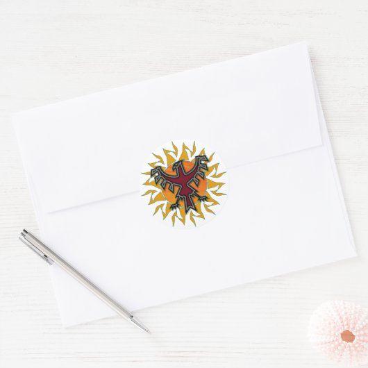 dondervogel Sun Ronde Sticker (Envelop)