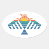 dondervogel zonsondergang ovale sticker (Voorkant)