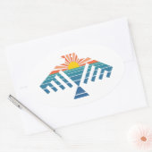 dondervogel zonsondergang ovale sticker (Envelop)
