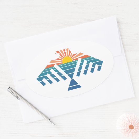 dondervogel zonsondergang ovale sticker (Envelop)