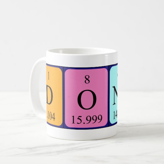 Dondre Periodieke Naam mok (Voorkant links)
