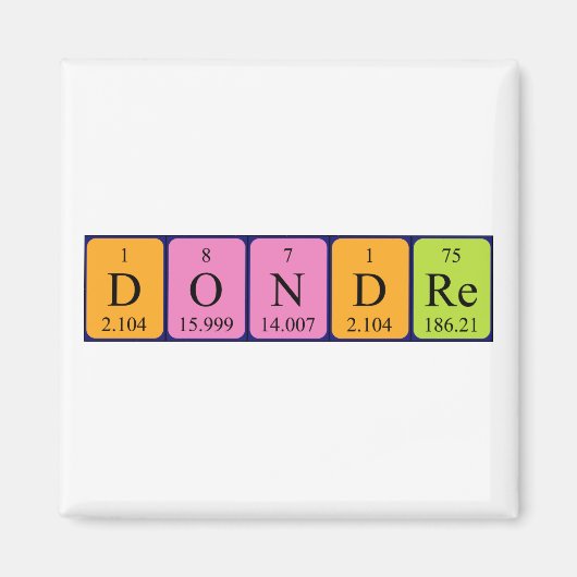 Dondre periodieke table name magnet (Voorkant)