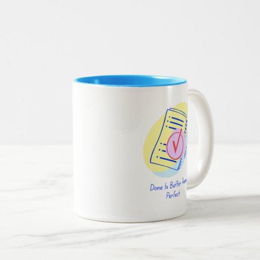 Done Beats Perfect Mok (Voorkant rechts)