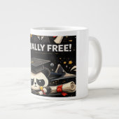 Done Finally Free Graduation Shirt Grote Koffiekop (Voorkant rechts)