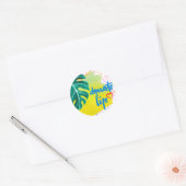 Doneer het Leven Tropische Gele Waterverf Ronde Sticker (Envelop)