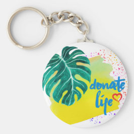 Doneer het Leven Tropische Gele Waterverf Sleutelhanger