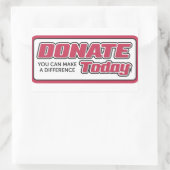 Doneer je kan vandaag een verschil maken sticker (Tas)