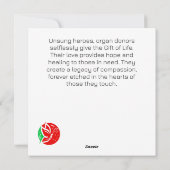  Doneer Leven Vlinder Donorbewustzijn Feestdagenkaart (Achterkant)