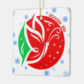 Doneer Levenstransplantatie Ontvanger Kerstmis Keramisch Ornament (Links)