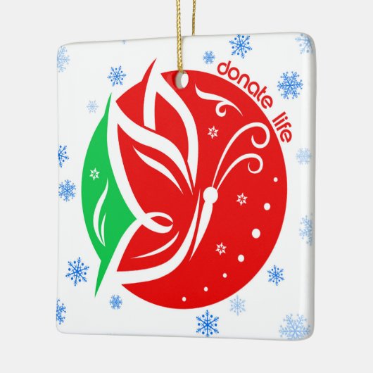 Doneer Levenstransplantatie Ontvanger Kerstmis Keramisch Ornament (Links)