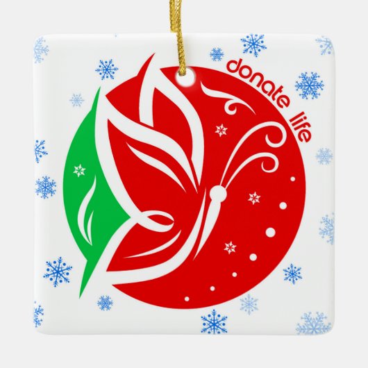 Doneer Levenstransplantatie Ontvanger Kerstmis Keramisch Ornament (Voorkant)