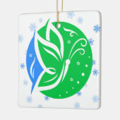Doneer Life Blue Green Transplant Kerstmis Keramisch Ornament (Links)