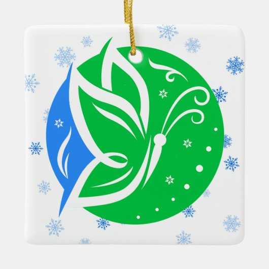 Doneer Life Blue Green Transplant Kerstmis Keramisch Ornament (Voorkant)