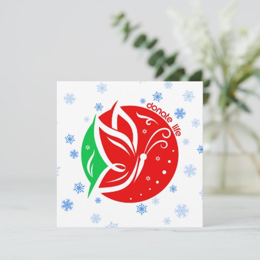 Doneer Life Butterfly Donor Awareness Christmas Feestdagenkaart (Staand voorkant)