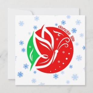 Doneer Life Butterfly Donor Awareness Christmas Feestdagenkaart