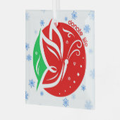 Doneer Life Butterfly Donor Awareness Christmas Glas Ornament (Voorkant links)