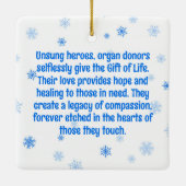 Doneer Life Butterfly Donor Awareness Christmas Keramisch Ornament (Achterkant)