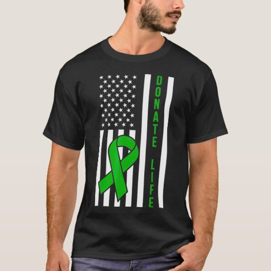 Doneer Life USA Vlag Orgaan Lung Nier Donor Ribb T-shirt (Voorkant)