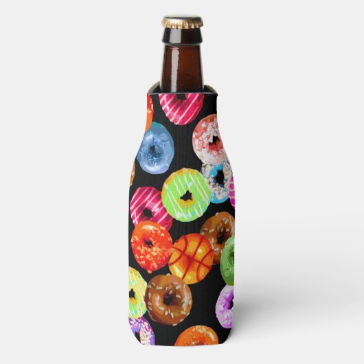 Doneert naadloos patroon + uw achtergrond. en idee flesjeskoeler (Fles Voorkant)