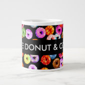 Doneert naadloos patroon + uw achtergrond. en idee grote koffiekop (Voorkant)