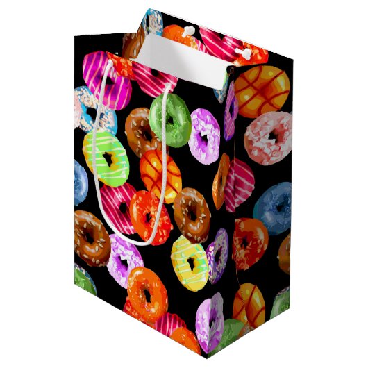 Doneert naadloos patroon + uw achtergrond. en idee medium cadeauzakje (Voorkant Gekanteld)