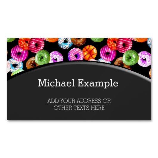 Doneert naadloos patroon + uw achtergrond. en idee visitekaartje magneet (Voorkant)